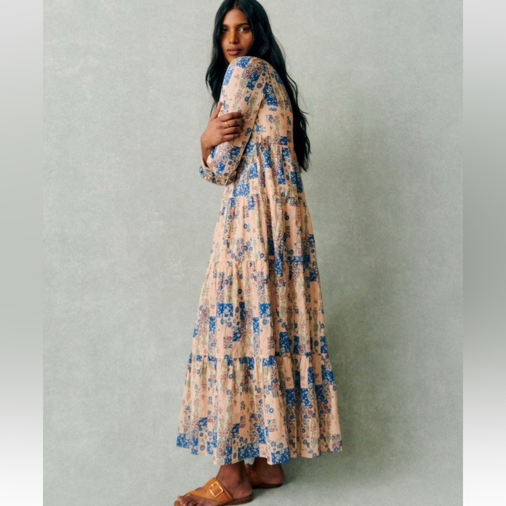 Sezane Benedetta Patchwork Print Dress